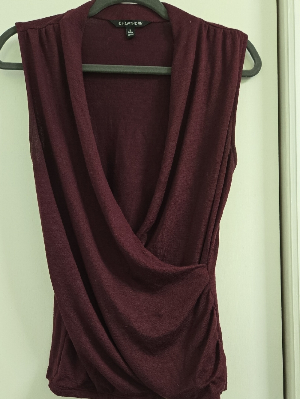 41 Hawthorn Draped Neck Sleeveless Blouse - Burgundy